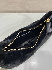 Prada Arque Bag Shearling Black 22.5x18.5x6.5cm - 6