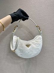 Prada Arque Bag Shearling White 22.5x18.5x6.5cm - 1