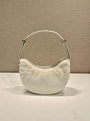 Prada Arque Bag Shearling White 22.5x18.5x6.5cm - 4