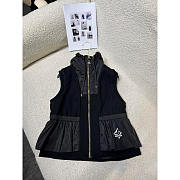 Louis Vuitton LV Nylon Insert Sleeveless Peplum Jacket Black - 1