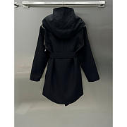 Louis Vuitton LV Reversible Zipper Sleeve Hooded Wrap Coat Black - 5