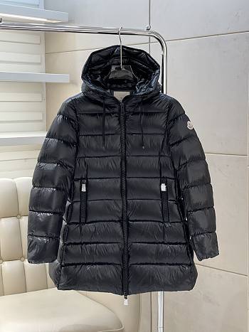 Moncler Hoodie Zip Up Down Coat Down Jacket Black