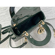 Dior Small Lady Dior Patent Leather Dark Green 20cm - 6