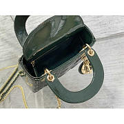 Dior Mini Lady Dior Patent Leather Dark Green 17cm - 6