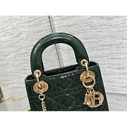 Dior Mini Lady Dior Patent Leather Dark Green 17cm - 3