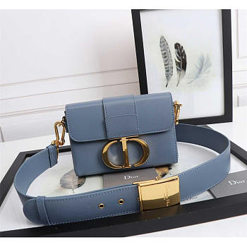 Dior 30 Montaigne Super Mini Bag Blue 17.5x11.5x5cm