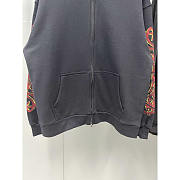 Balenciaga Offshore Zip-up Hoodie Medium Black Faded - 5