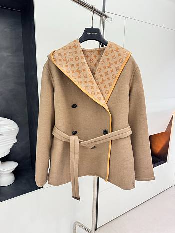 Louis Vuitton 3D Monogram Double-Breasted Wrap Coat