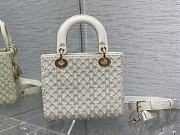 Dior Small Lady Bag White Cannage Resin Pearls 20 x 17 x 8 cm - 4