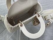 Dior Small Lady Bag White Cannage Resin Pearls 20 x 17 x 8 cm - 2