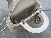 Dior Mini Lady Bag White Cannage Resin Pearls 17cm - 5