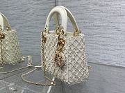 Dior Mini Lady Bag White Cannage Resin Pearls 17cm - 4