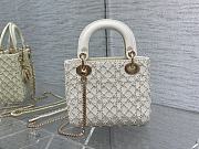 Dior Mini Lady Bag White Cannage Resin Pearls 17cm - 2