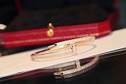 Cartier Pink Gold Juste Un Clou Nail Bracelet 2 Rows Paved Diamonds - 3