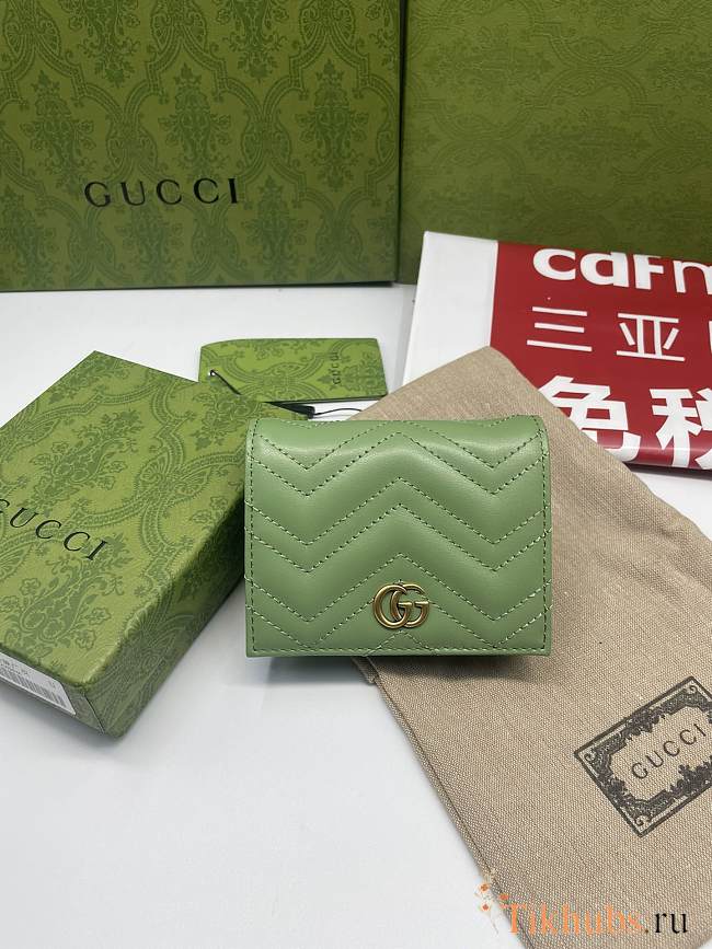 Gucci GG Marmont Card Case Wallet Green 11x8.5x3cm - 1