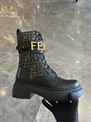 Fendi Black Graphy Ff & Leather Biker Boot - 1