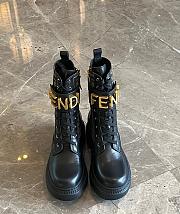 Fendi Black Graphy Ff & Leather Biker Boot - 2