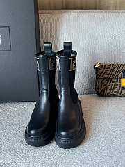 Fendi Domino Black Leather Biker Boots - 4