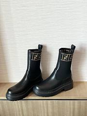 Fendi Domino Black Leather Biker Boots - 2