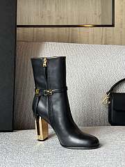 Fendi Delfina Black Leather High-heeled Ankle Boots 10cm - 4