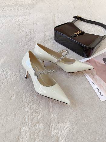 Jimmy Choo Bing Pump 65 Ballet White Patent Leather Pumps