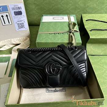 Gucci Marmont Black 443497 Black Hardware Size 26 x 15 x 7 cm