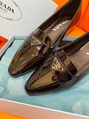 Prada Logo Patent Leather Black Loafers - 3