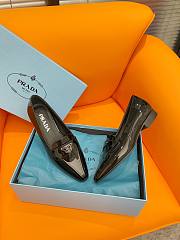 Prada Logo Patent Leather Black Loafers - 4