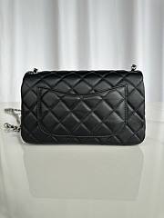 Chanel Flap Bag Black Lambskin Silver Ball 20cm - 5