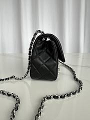 Chanel Flap Bag Black Lambskin Silver Ball 20cm - 4