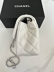 Chanel Flap Bag White Lambskin Silver Ball 20cm - 3