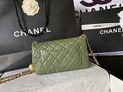 Chanel Flap Bag Green Lambskin Bell 13x20x7cm - 4