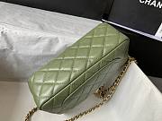 Chanel Flap Bag Green Lambskin Bell 13x20x7cm - 3