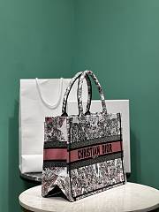 Dior Medium Book Tote White and Pastel Pink Butterfly 36cm - 3