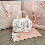 Miumiu Matelasse Nappa Leather Top-handle Bag White 24x16x7.5cm - 1