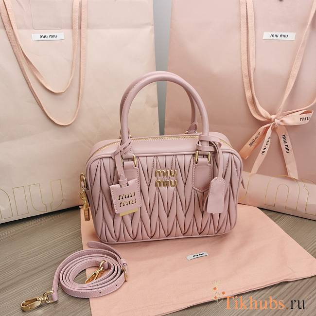 Miumiu Matelasse Nappa Leather Top-handle Bag Pink 24x16x7.5cm - 1