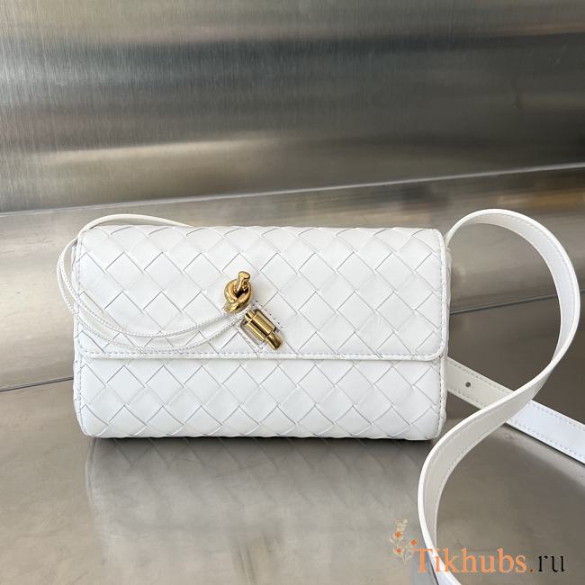 Bottega Veneta Mini Andiamo Cross-Body Bag White 21.5x13.5x4.5cm - 1