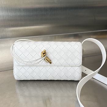 Bottega Veneta Mini Andiamo Cross-Body Bag White 21.5x13.5x4.5cm