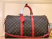 Louis Vuitton LV Keepall Bandoulière 50 Monogram Macassar Red 50 x 29 x 23 cm - 1