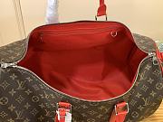 Louis Vuitton LV Keepall Bandoulière 50 Monogram Macassar Red 50 x 29 x 23 cm - 6