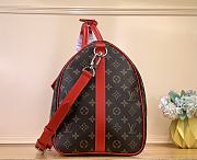 Louis Vuitton LV Keepall Bandoulière 50 Monogram Macassar Red 50 x 29 x 23 cm - 5