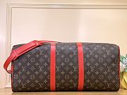 Louis Vuitton LV Keepall Bandoulière 50 Monogram Macassar Red 50 x 29 x 23 cm - 4