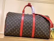 Louis Vuitton LV Keepall Bandoulière 50 Monogram Macassar Red 50 x 29 x 23 cm - 3