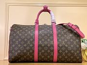 Louis Vuitton LV Keepall Bandoulière 50 Monogram Macassar Pink 50 x 29 x 23 cm - 4