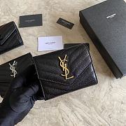 YSL Small Envelope Wallet Black Gold 13x9x3cm - 1