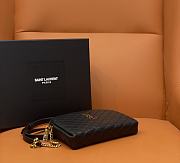 YSL Gaby Zipped Pouch Quilted Lambskin Black 18x13x3.5cm - 5