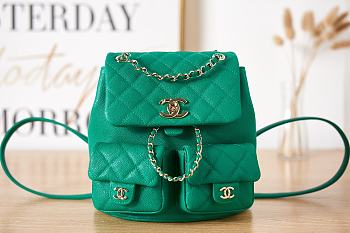 Chanel 23P Backpack Duma Green 21x20x12cm