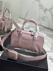 Prada Multi-pocket Leather Tote Bag Pink 24.5x14x8cm - 5