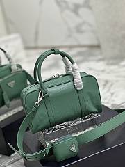 Prada Multi-pocket Leather Tote Bag Green 24.5x14x8cm - 4