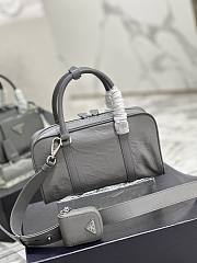 Prada Multi-pocket Leather Tote Bag Grey 24.5x14x8cm - 2